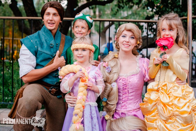 Rapunzel Belle and Pascal halloween costumes